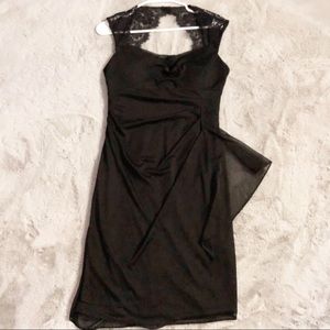 Black Dress Lace Back Form Fitting LBD Sleeveless